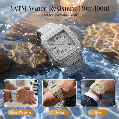 🔥 BUT 2 GET 10% ：✨Luxury Square Rhinestone Watch – Elegant Sparkle for Every Occasion✨