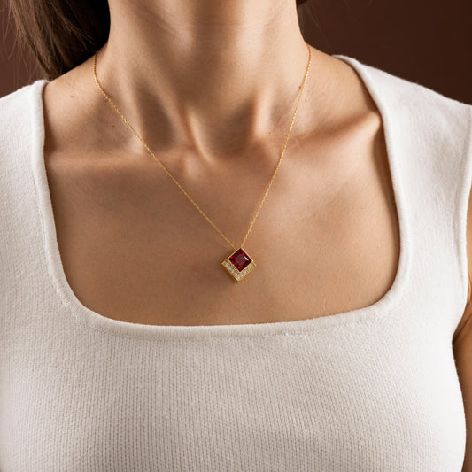 Ruby Pave Statement Necklace