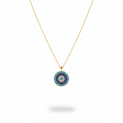 Pave Turkuaz Evil Eye Necklace