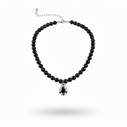 Onyx 925 Sterling Silver Statement Necklace