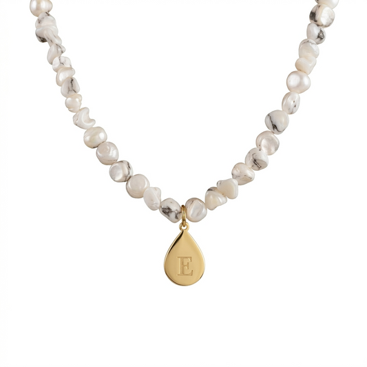 Irregular Mother of Pearl & 925 Sterling Silver