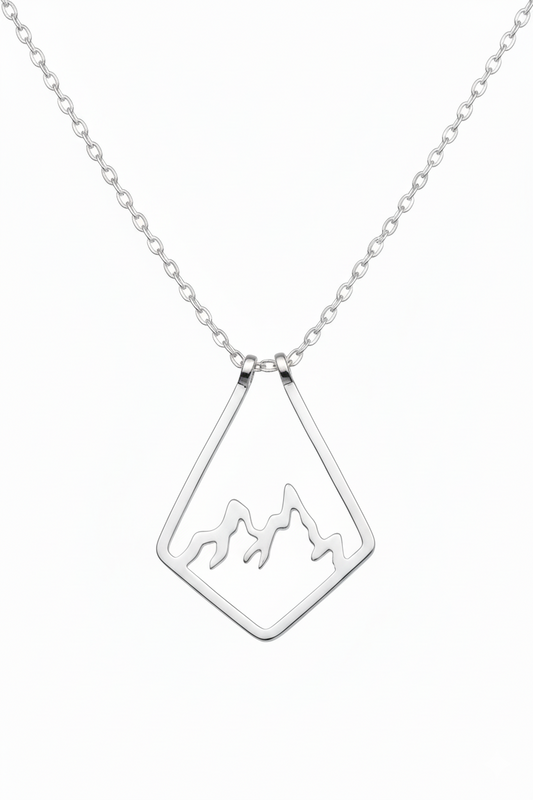 14K Solid Gold Mountain Ring Holder Necklace