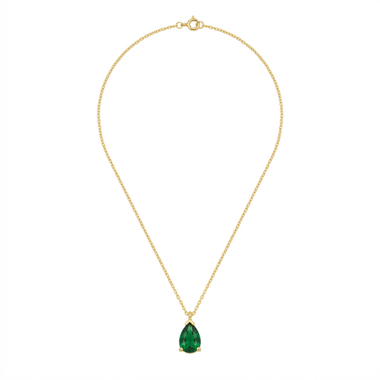 Drop Emerald Necklace