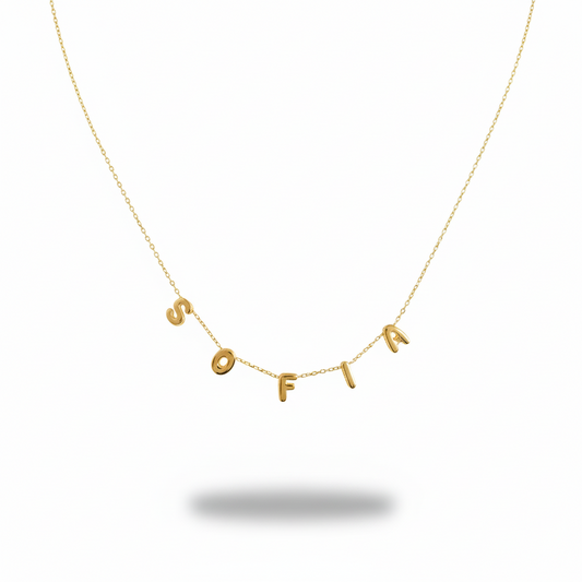 Custom 3D Bubble Letter Name Necklace