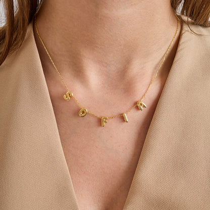 Custom 3D Bubble Letter Name Necklace