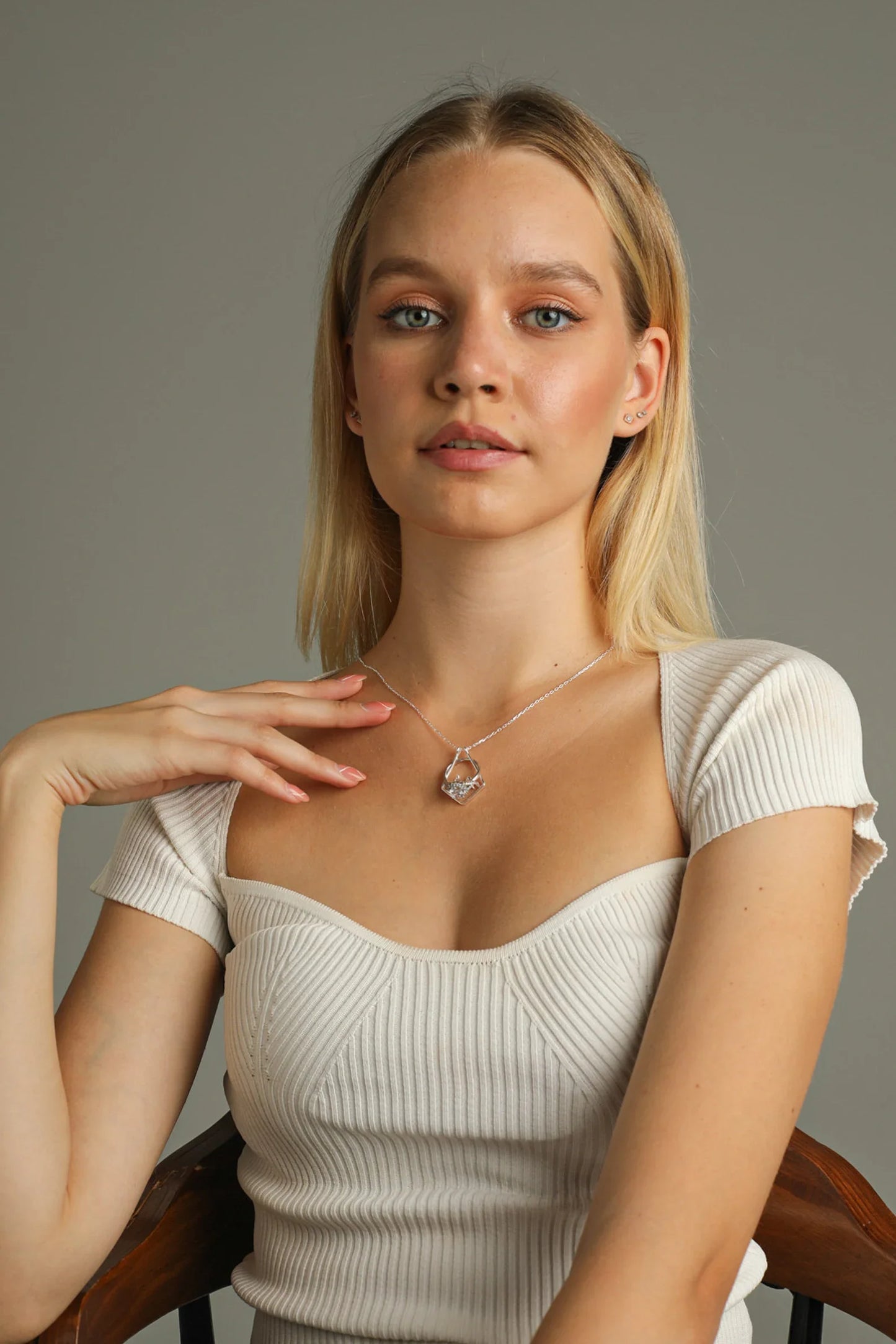 14K Solid Gold Mountain Ring Holder Necklace