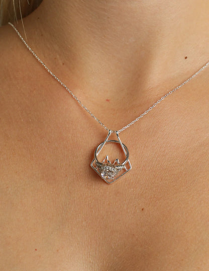 14K Solid Gold Mountain Ring Holder Necklace